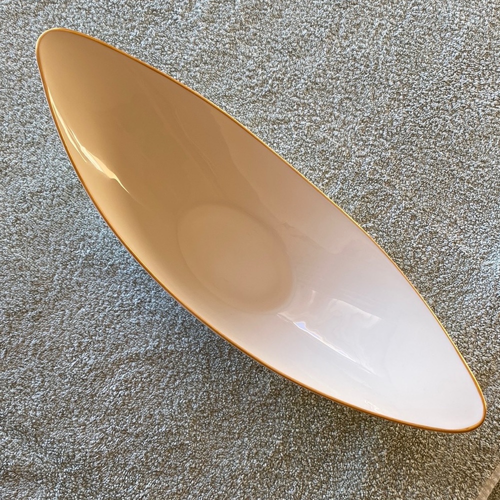 Lenox Oblong Ivory Serving Dish with Gold Trim.